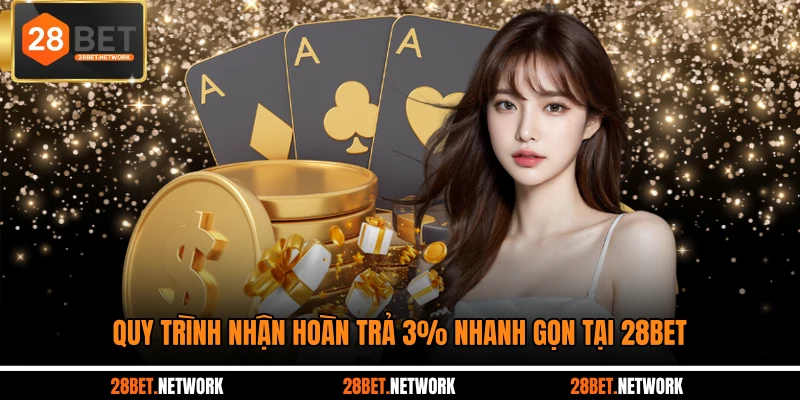 Quy trình nhận hoàn trả 3% nhanh gọn tại 28BET